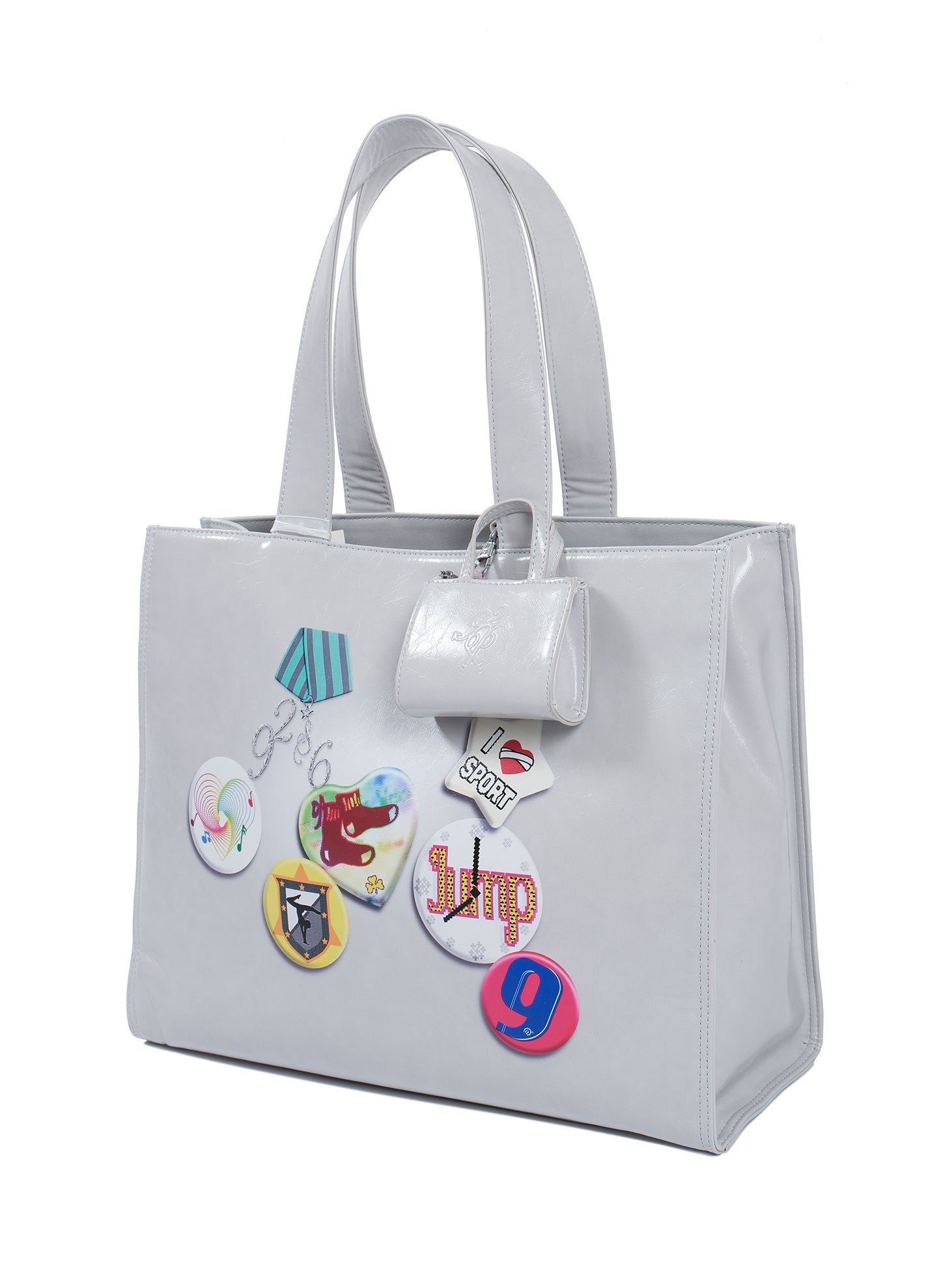 Badge printed high capacity tote bag