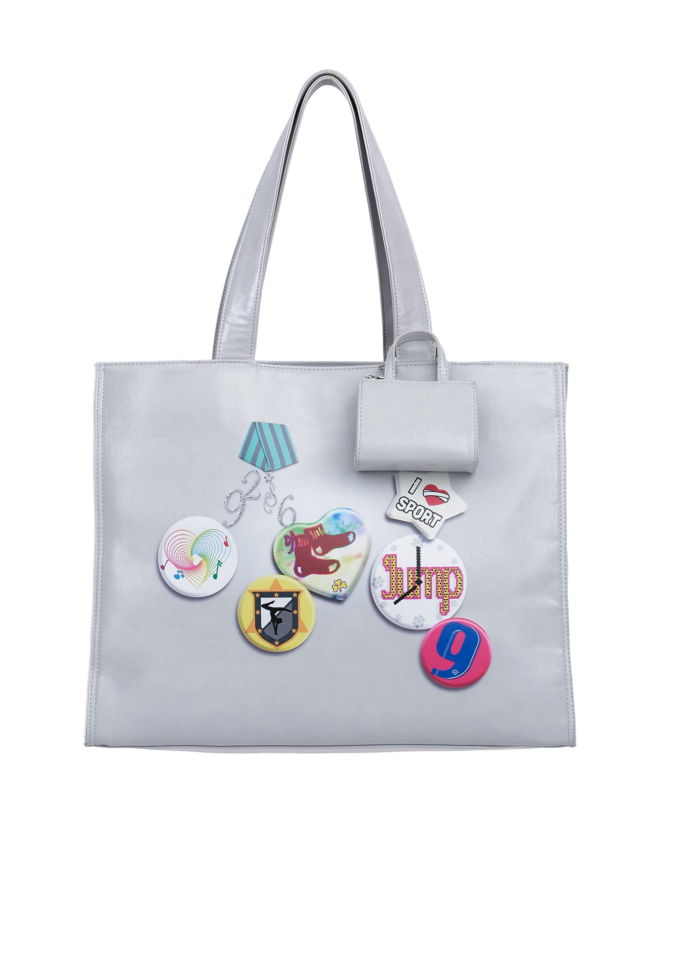 Badge printed high capacity tote bag