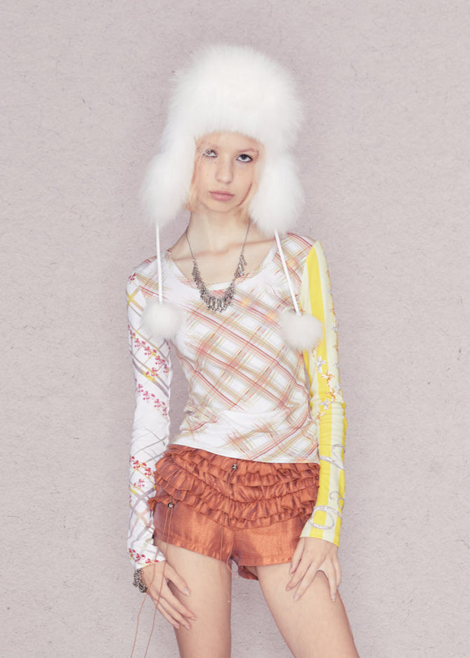 Torn Plaid long sleeve top