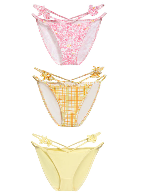 Flower design sexy women's underwear Modal antibacterial breathable summer thin triangle pants