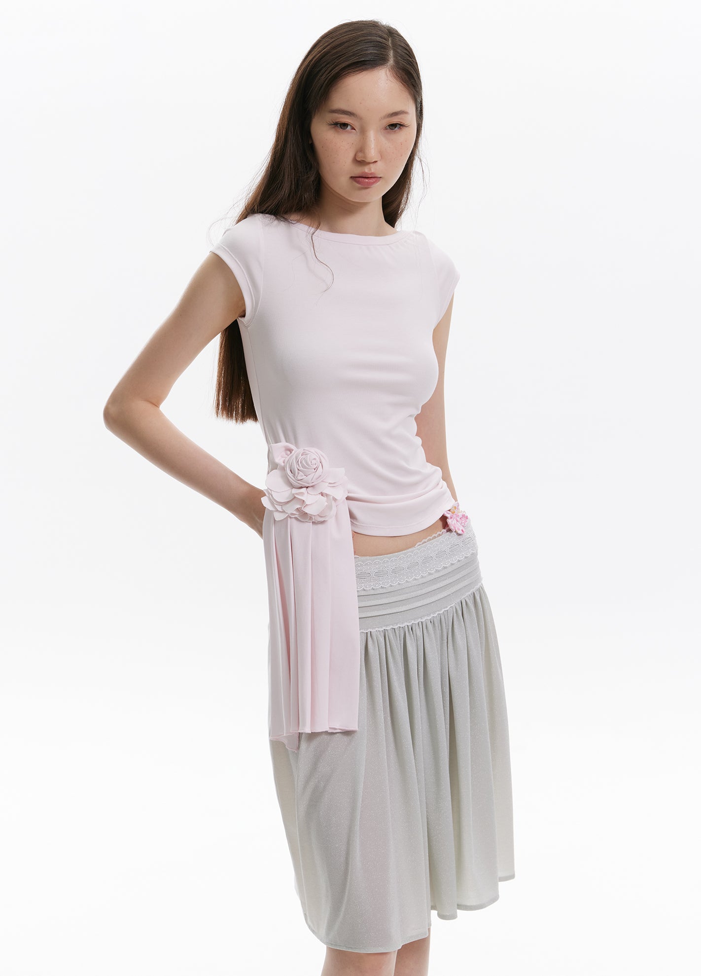 Front and back splicing skirt A-line skirt ﻿