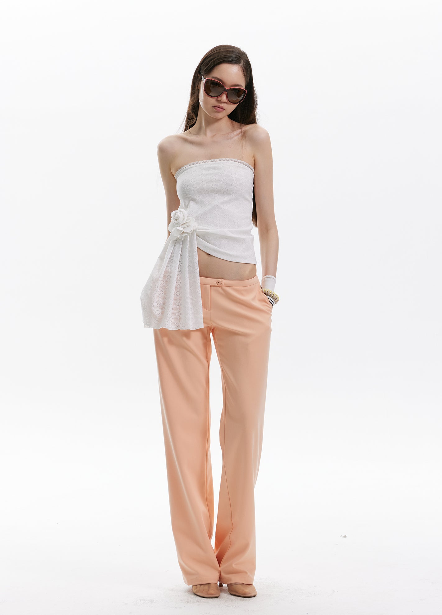 Handmade flower strapless, leopard print, lace